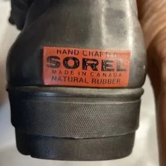 Sorel Vintage Mens Bear Boots Black Heavy-Duty Insulated Winter Snow Boots Rubbe - Picture 8 of 8